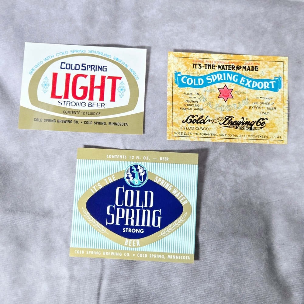 Cold Spring Beer Labels Light Strong Export Cold Spring Brewing